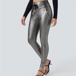 HALARA Metallic Charcoal High-Waist Jogger Leggings
